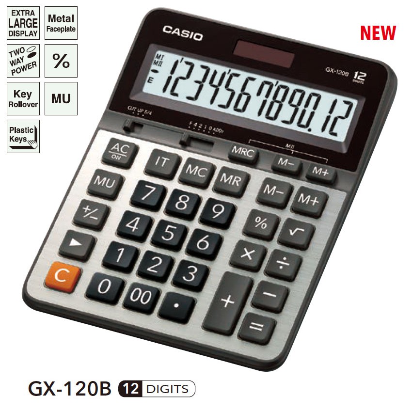เครื่องคิดเลข CASIO GX-120B 12หลัก (ของแท้ รับประกัน 2 ปี)