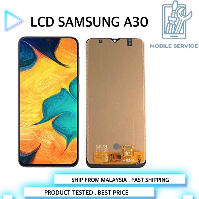 SAMSUNG A30 A305 SM-A305F A305F LCD Touch Screen Digitizer AA คุณภาพสูง / OLED + กรอบ