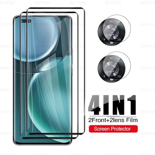 4in1 ฟิล์มกระจกนิรภัยกันรอยหน้าจอโค้ง 3D สําหรับ Honor Magic4 Pro Xonor Magic 4 Pro 4Pro Magic4 Lite