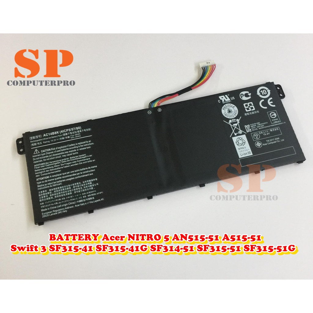 Acer battery แบตเตอรี่ของแท้ Acer AN515-42 AN515-51 AN515-52 A515-51G A515-54G A715-52G SF315-41G SF315-51G SF314-56