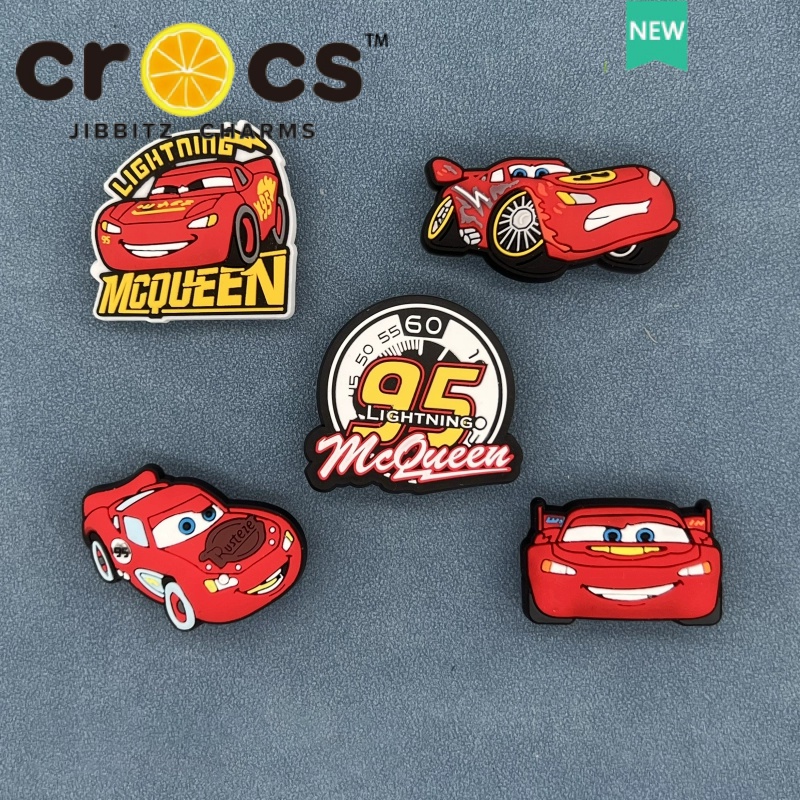 Jibbitz crocs charms ตัวติดรองเท้า แท้ อุปกรณ์เสริม จี้รูปการ์ตูน McQueen สําหรับตกแต่งรถยนต์ จิ๊บบิท ตัวติดรองเท้า crocs