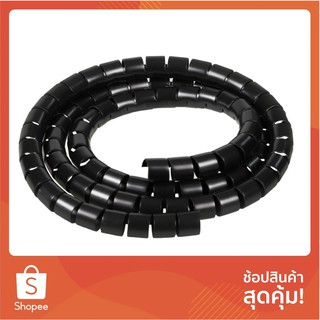 ถูกที่สุด✅  ไส้ไก่ ชุดเก็บสายไฟพร้อมหัว SOLID 1.5M สีดำ อุปกรณ์เดินสายไฟ งานระบบไฟฟ้า SPIRAL CABLE WRAP SOLID 1.5M BLACK