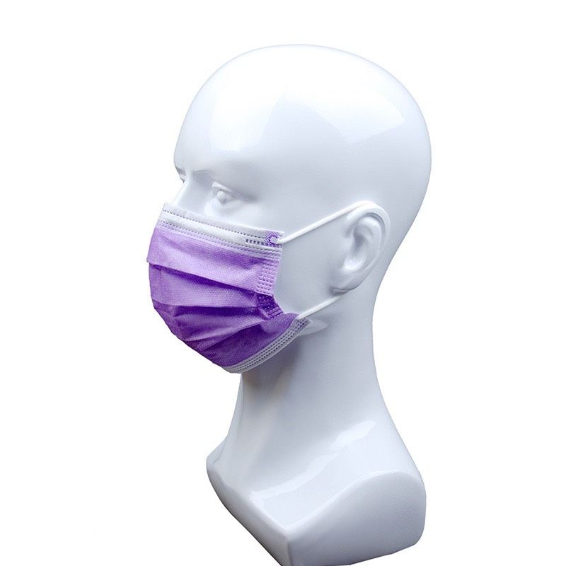 Face Mask หน้ากากอนามัย “สีม่วง” หนา 3 ชั้น (50ชิ้น/กล่อง)