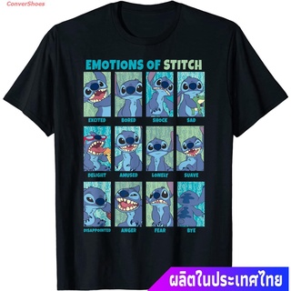 เสื้อยืดแขนสั้น Disney Lilo &amp; Stitch Emotions Of Stitch Panels T-Shirt Short sleeve T-shirts ใหม่