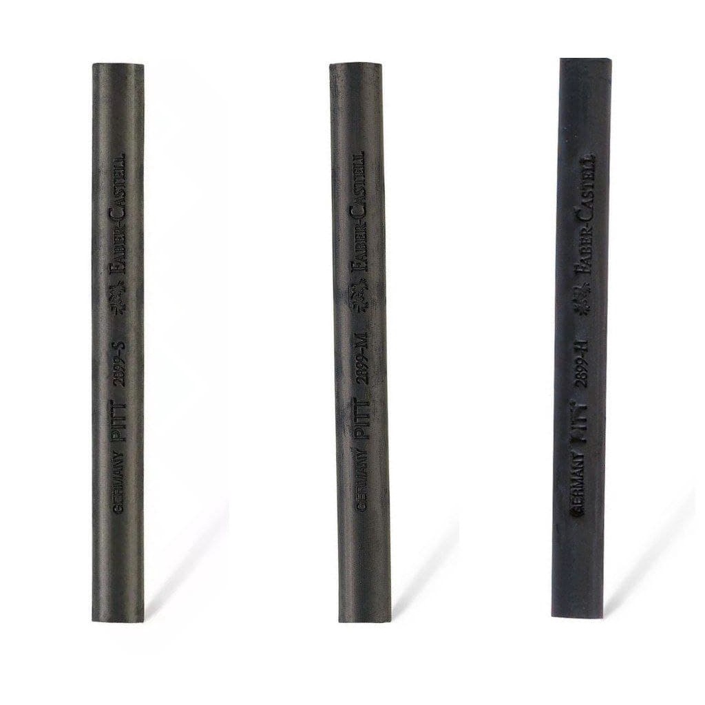 Faber CASTELL PITT CHARCOAL STICK COMPRESSED (สีพาสเทล SOFT MEDIUM HARD)