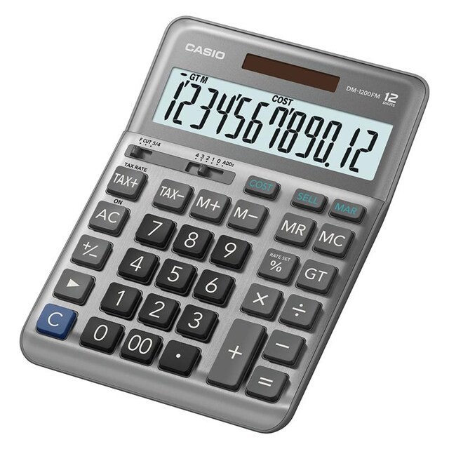 เครื่องคิดเลข CASIO DM-1200FM 12หลัก (ของแท้ รับประกัน 2 ปี)