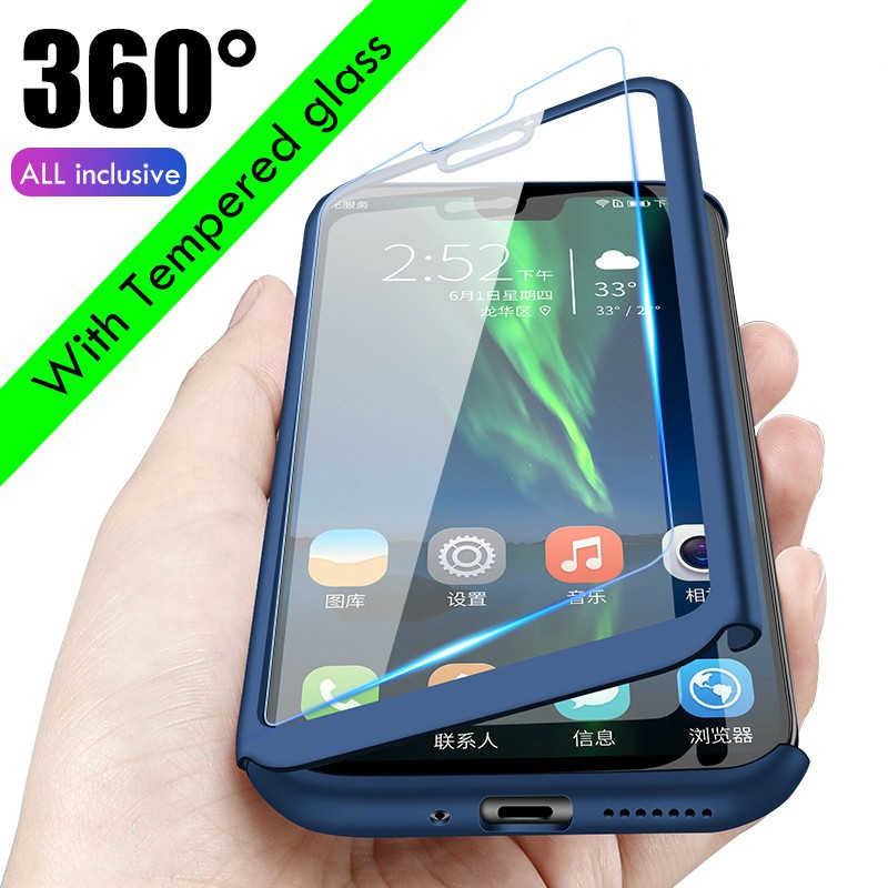 เคสโทรศัพท์มือถือ Samsung Galaxy Note 5 4 3 8 9 ความร้อน เคส Full Cover Matte Case Tempered Glass+360°cases