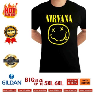 [S-5XL]Limeizhounew Xs-4Xl-5Xl-6Xl เสื้อยืดพิมพ์ลาย Nirvana Smiley Face สําหรับผู้ชาย