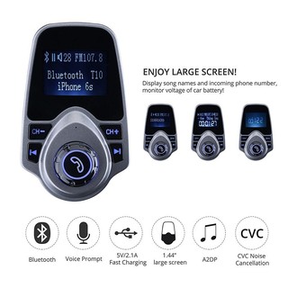 FM T10 Bluetooth Wireless Transmitter Car Kit MP3