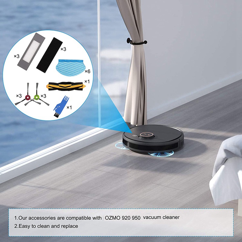 Flisdtry Serbatoio Acqua E Panno Sostitutivo Per Deebot Ozmo 950 - Grigio - 5
