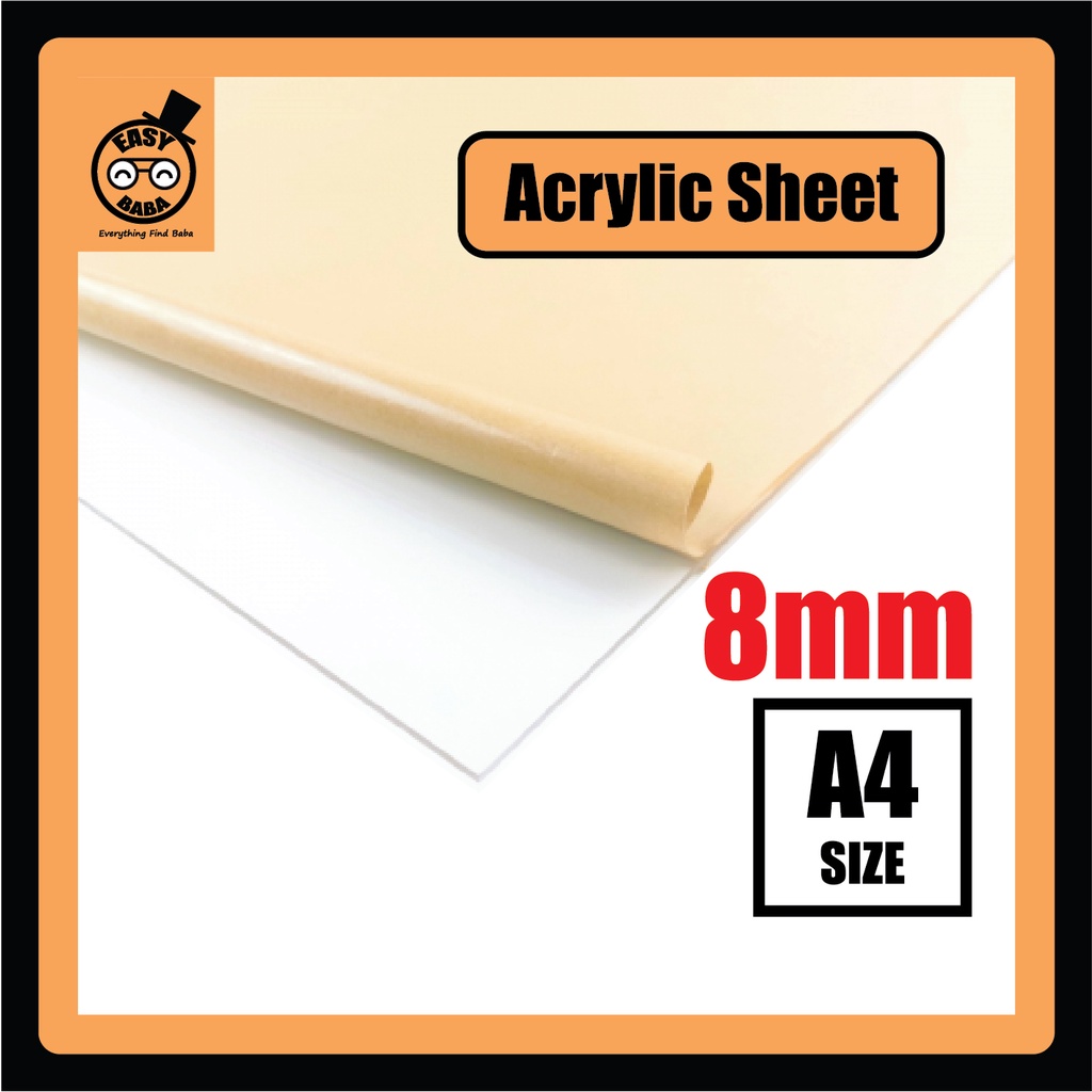 🔥 แผ่นอะคริลิค Perspex Plexiglass 8mm A4 Size 🔥 | วัสดุหล่อเกรด A |
