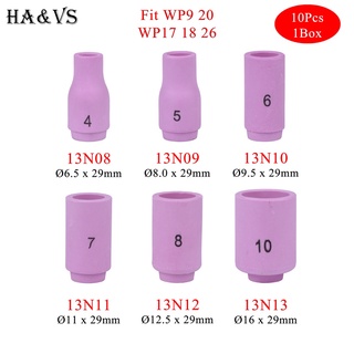 หัวฉีดอลูมิเนียม 29 มม. 13N08 13N09 13N10 13N11 13N12 13N13 อุปกรณ์เสริม สําหรับไฟฉายเชื่อม TIG WP9 20 WP17 18 26 10 ชิ้น