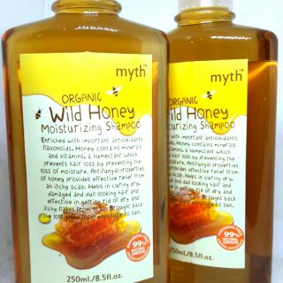 แชมพูน้ำผึ้งป่าออแกนิค ชุ่มชื้น ปรับสภาพผม myth Organic Wild Honey Moisturizing Shampoo 250 ml