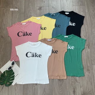 เสื้อยืดแขนล้ำ สกรีนลาย Cake