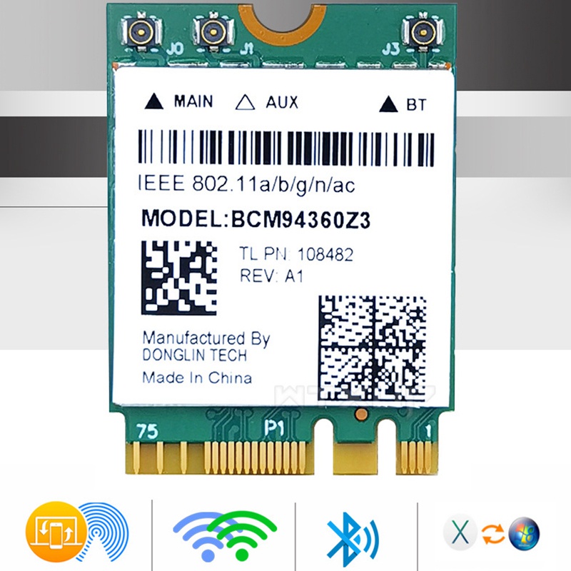 Dual Band 1200Mbps BCM94360NG BCM94360Z3 WiFi Card for MacOS 802.11Ac Bluetooth 4.0 Wireless Adapter Antenna Kit #7