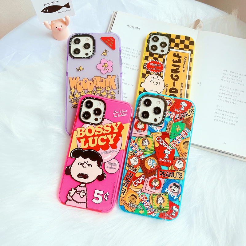Casetify เคสโทรศัพท์ซิลิโคน TPU ลาย PEANUTS Gang Snoopy สําหรับ For iPhone 7 8 Plus X XS XR 11 12 13 Mini Pro Max SE 2020 #7