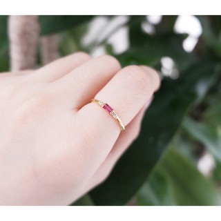 nevernjewelry / แหวนทับทิมแท้/ แหวนทับทิม / แหวนbaguette / แหวนพลอยแท้ / ruby baguette ring / gemstone baguette ring