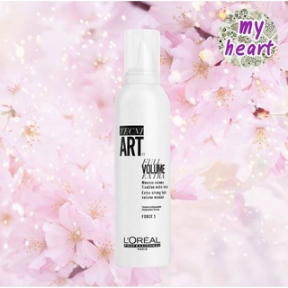 Loreal Tecni Art Full Volume Extra 250 ml มูสจัดแต่ทรงสูตรแข็งพิเศษ อยู่ทรงระดับ 5