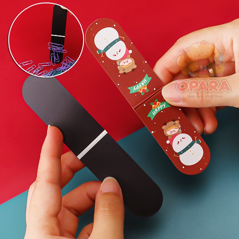 (OPARA)🎅ที่คั่นกระดาษ คั่นหนังสือ แบบแม่เหล็ก ลายการ์ตูน X'mas (1 แพ็ค 4 ชิ้น)🎅 - รูปที่ 4