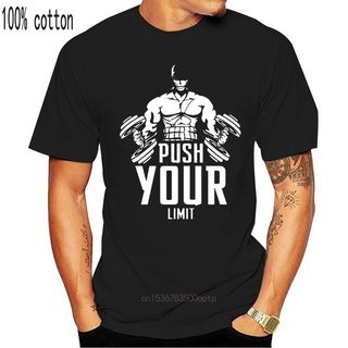 ใหม่ เสื้อยืด ผ้าฝ้าย พิมพ์ลายการ์ตูน Roronoa Zoro One Piece Push Your Limit สีดํา สําหรับผู้ชาย 2022S-5XL