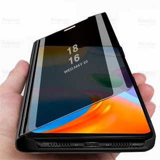 For Xiaomi Redmi 10C Case Smart Mirror Magnetic Flip Fundas Xiomi Redmi10C Radmi Redme 10 C C10 6.71" Stand Protect Phone Cover