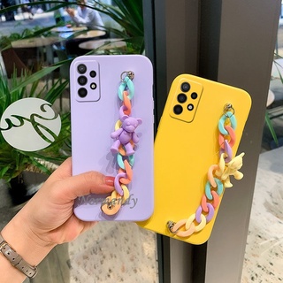 Ready Stock เคสโทรศัพท์ Phone Case Samsung Galaxy A53 A03 A03s S22 S22+ Ultra Plus S21 FE 5G Skin Feel TPU Softcase with Fashion Rainbow Bracelet Casing Shockproof Protective Back Cover เคส