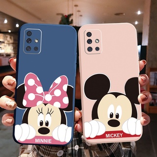 เคสซิลิโคนนิ่ม ขอบตรง ลายมิกกี้ มินนี่เมาส์ สําหรับ Samsung A31 A32 4G A52 A72 5G A11 A51 A71 A21S A02S A20S