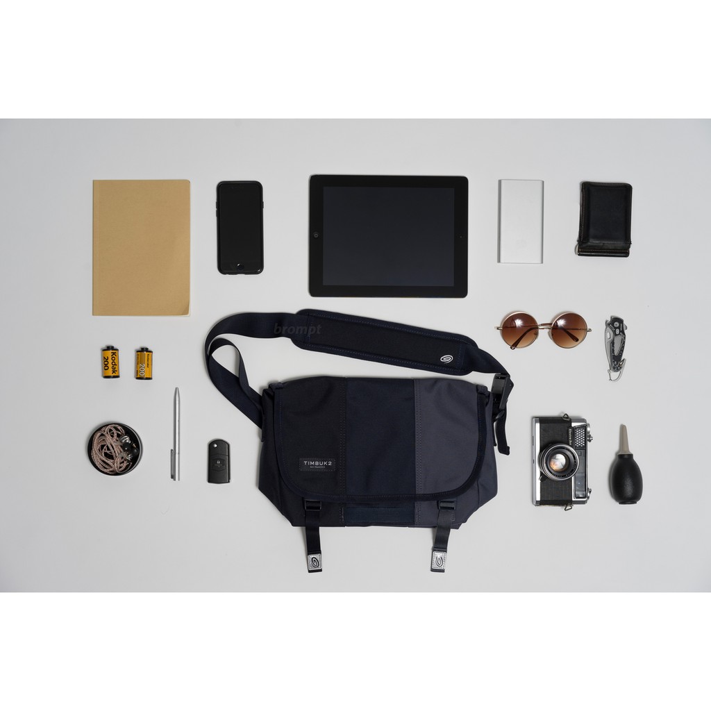 Timbuk2 Classic Eco Monsoon ดำเทาน้ำเงิน Size XS Messenger Bag กระเป๋าเอกสาร กระเป๋าสะพายข้าง