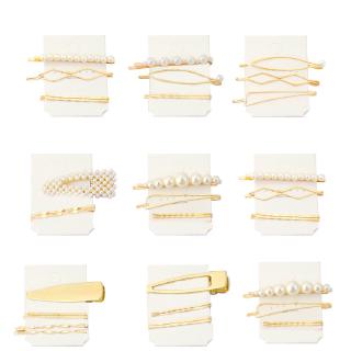 【Readyt Stock】Ins Set Hairpins Pearl Hairclips Women