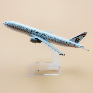 โมเดลเครื่องบิน ETIHAD AIRWAYS Boeing 777 (16 cm) ทำด้วยเหล็ก สวย งานละเอียด - ของขวัญ ของล่น ตั้งโชว์เสริมฮวงจุ้ย