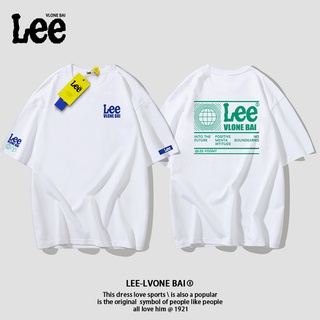 เสื้อยืดแขนสั้น ผ้าฝ้าย พิมพ์ลาย Lee niche สําหรับผู้ชาย และผู้หญิงS-5XL