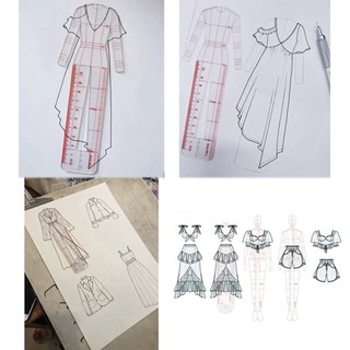 โครงหุ่นวาดรูปออกแบบแฟชั่น