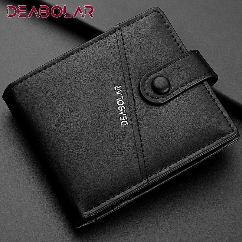 MENS FOLDING WALLET SIMPLE SHORT DEABOLAR LEATHER CARD ORIGINAL RUDIGER WA569B5 SMALL MINI COOL BOYS