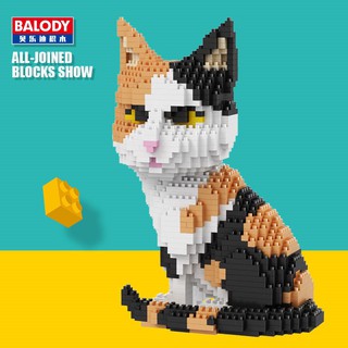 ตัวต่อนาโน Balody น้องแมวสามสี (Black-white-orange Cat nano block) จีน ของสะสม ของเล่น ของฝาก ของตั้งโชว์ เสริมฮวงจุ้ย