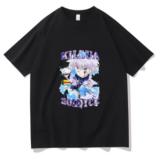 เสื้อยืดคอกลมเสื้อยืด ผ้าฝ้าย 100% พิมพ์ลายอนิเมะ Hunter X Hunter Killua Zoldyck ใส่สบาย แฟชั่น สําหรับผู้ชายS-5XL