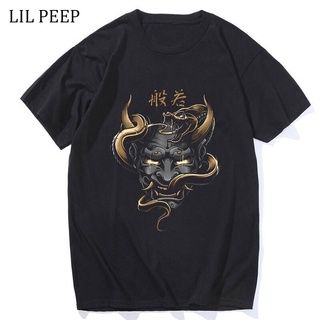 ผ้าฝ้าย 100%เสื้อยืด พิมพ์ลาย Hannya คุณภาพสูง สไตล์ฮิปฮอป สําหรับผู้ชายS-3XL