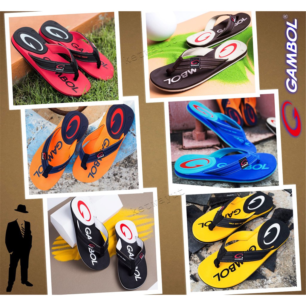 รองเท้าแตะผู้ชายแบบสวม รองเท้าแตะหูหนีบผู้ชาย Gambol 11244
