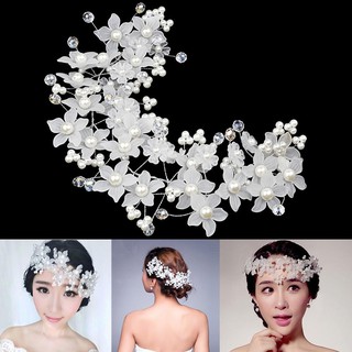 ‴แฟชั่น Faux เพิร์ลดอกไม้ Headwear Wedding งานแต่งงานอุปกรณ์เสริมผม