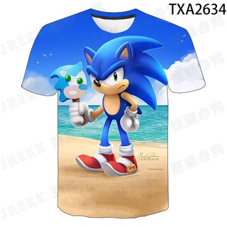 Summer Boys Cartoon Sonic the Hedgehog t shirt kids 3D Printed Girls Streetwear Children Clothes Baby T-shirt