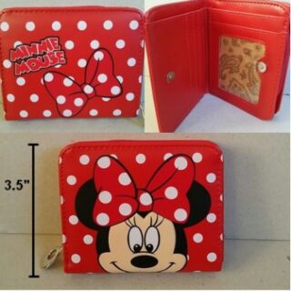 กระเป๋าสตางค์หนัง Minnie mouse มินนี่เม้าส์ ขนาด 4.5x3.5 นิ้ว