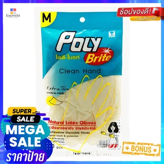 ถุงมือยางอนามัย POLY-BRITE EXTRA THIN SIZE M สีขาวLATEX GLOVES POLY-BRITE EXTRA THIN SIZE M WHITE