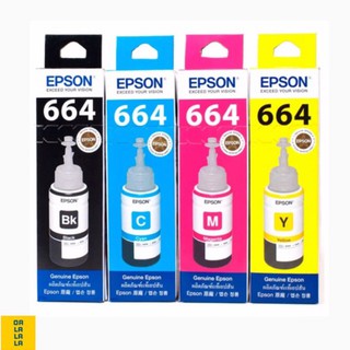 หมึกEpson T664แท้💯% BK/C/M/Y (มีกล่อง)