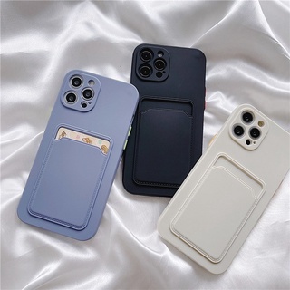 เคสสำหรับ ไอโฟน เคสซิลิโคน สินค้าพร้อมส่งจากไทย สำหรับ for iPhone 11 12 13 Promax ด้านใส่บัตร TPU-R1652