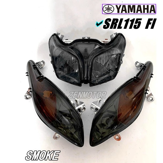 SMOKE SET SRL115 FI LAMPU DEPAN SRL115 SRL LAMPU TINTED HITAM SRL 115 SRL HEAD LAGENDA FI ด้านหน้าป้