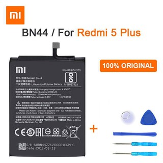 แบตเตอรี่ทดแทนสำหรับ Xiao mi mi สีแดง mi 5 plus 5.99 "Redrice 5 Plus BN44 ของแท้แบตเตอรี่ 4000mAh