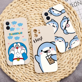 เคสโทรศัพท์มือถือ ลายการ์ตูนฉลามดื่มชานมน่ารัก สําหรับ iPhone 11 12 13 Pro Max ​Mini XR XS Max X 6 7 8 Plus SE2020 6splus 6S 5 4