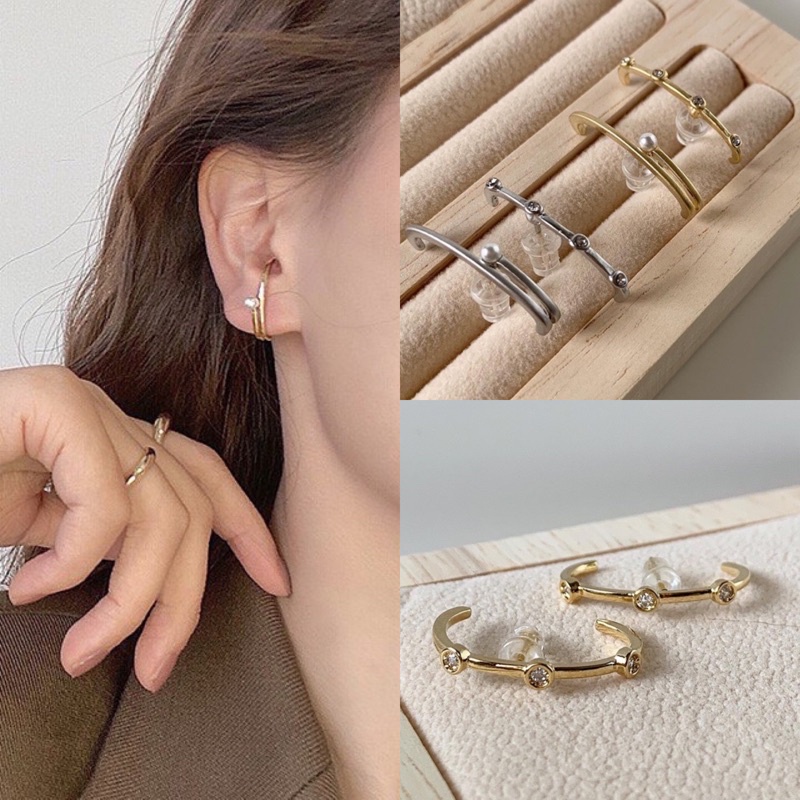 พร้อมส่ง ต่างหู ใส่แล้วชิค! สวยทุกลุค ตุ้มหูเงินแท้ คนแพ้ง่ายใส่ได้ Terry Bar (2.3cm)