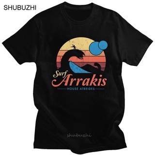 เสื้อยืดผ้าฝ้ายพิมพ์ลายขายดี เสื้อยืดแขนสั้น ผ้าฝ้าย พิมพ์ลาย Arrakis Sci Fi Sandworm แฟชั่นเรโทร สําหรับผู้ชาย