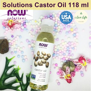 น้ำมันละหุ่ง Solutions Castor Oil 118 ml - Now Foods