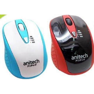 เมาส์ไร้สาย wireless Anitech รุ่น W214 (สีแดง,สีฟ้า)